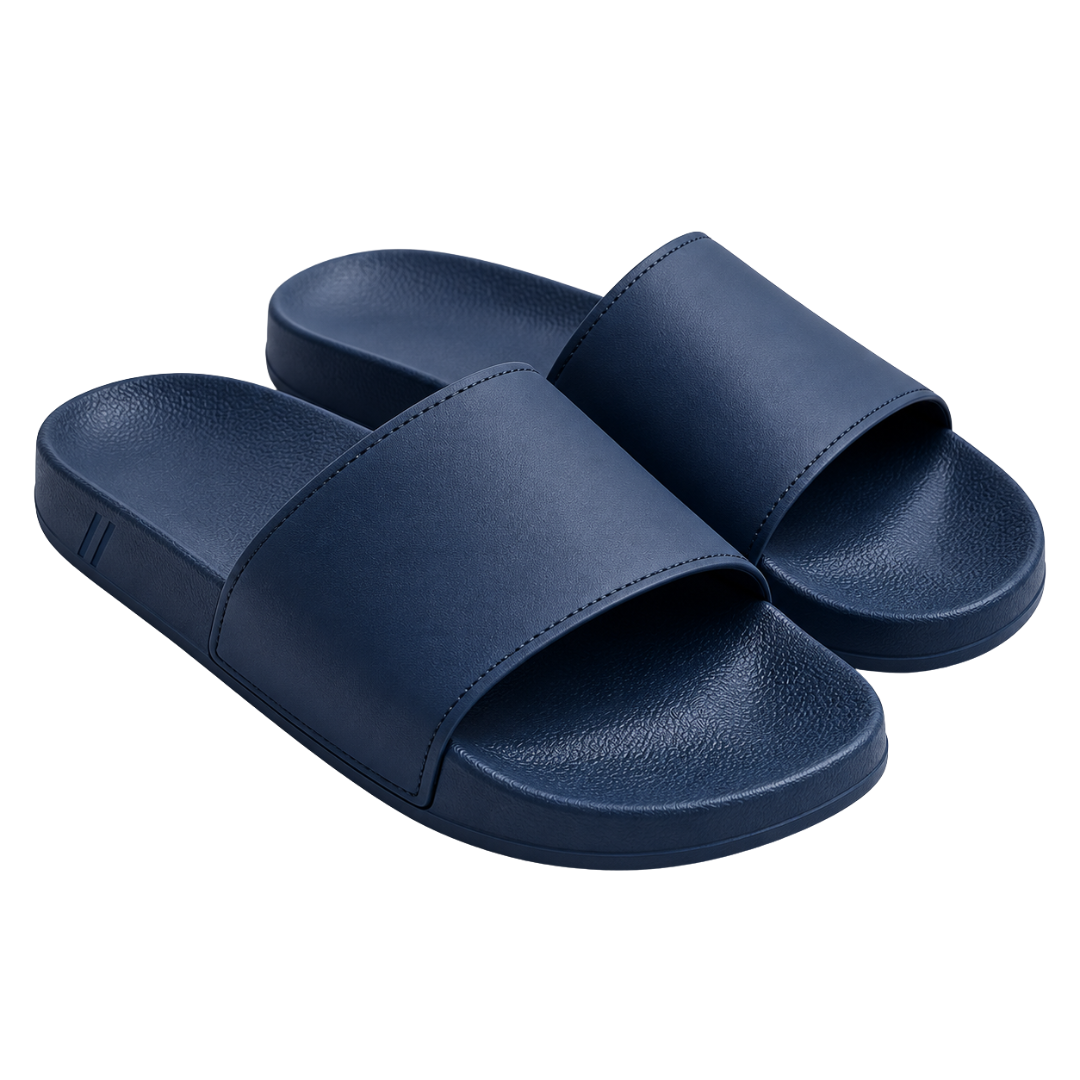 Premium Navy Comfort Slide Sandals | LIINGSTTORM