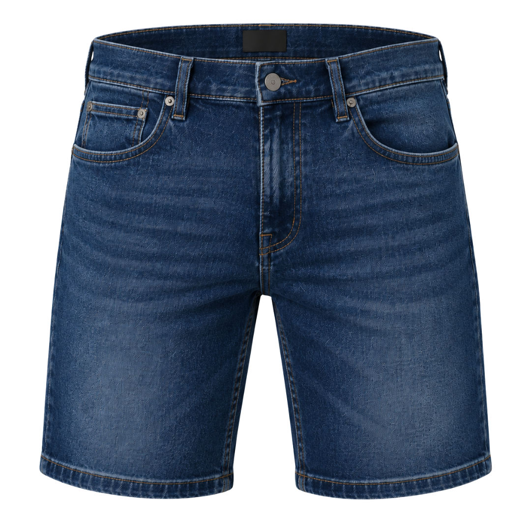 Premium Straight Fit Dark Wash Denim Shorts | LIINGSTTORM